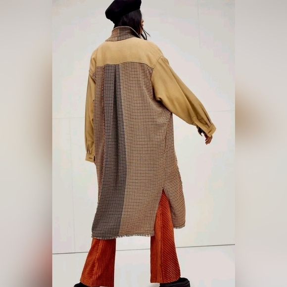 Free People Bentley Ombre Shirt Trench  Jacket Longline Ombre -Medium - Picture 2 of 7